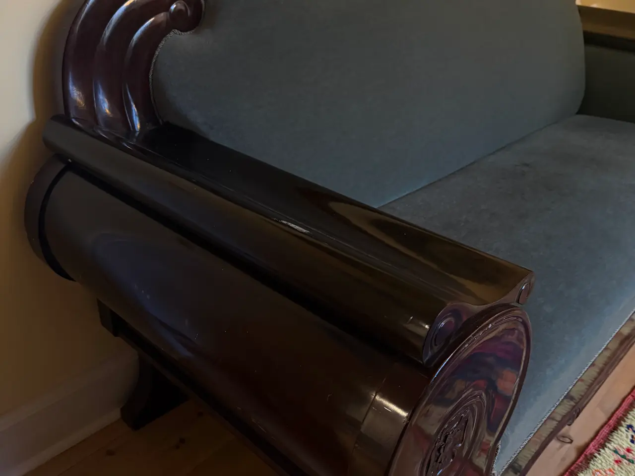 Billede 3 - Sofa i mahogni og velour fra 1920’erne