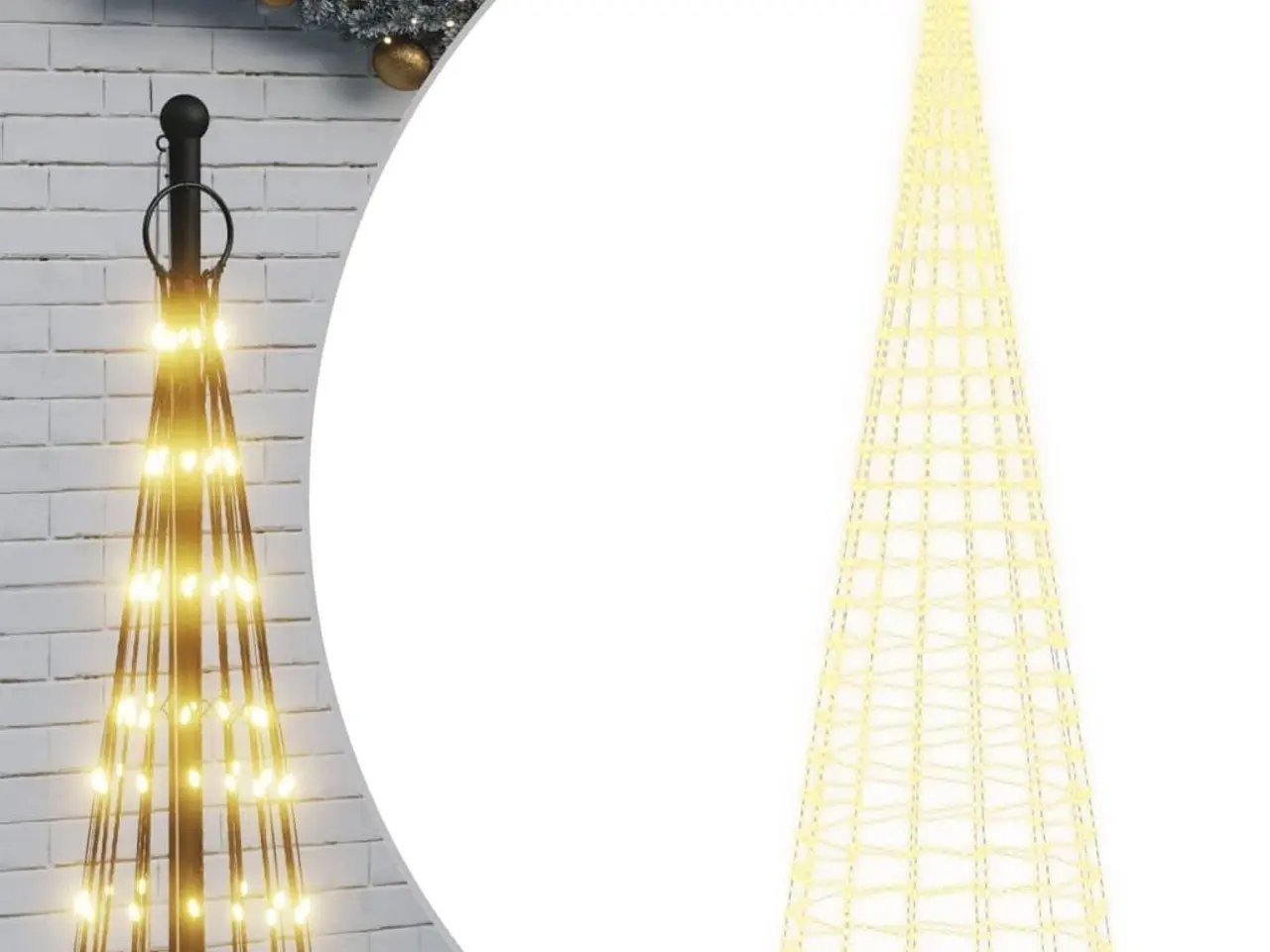 Billede 2 - LED-juletræ til flagstang - 3000 LED, 800 cm, varm hvid
