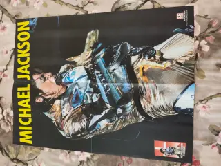 2 siddet Michael Jackson plakat med brugsspor 