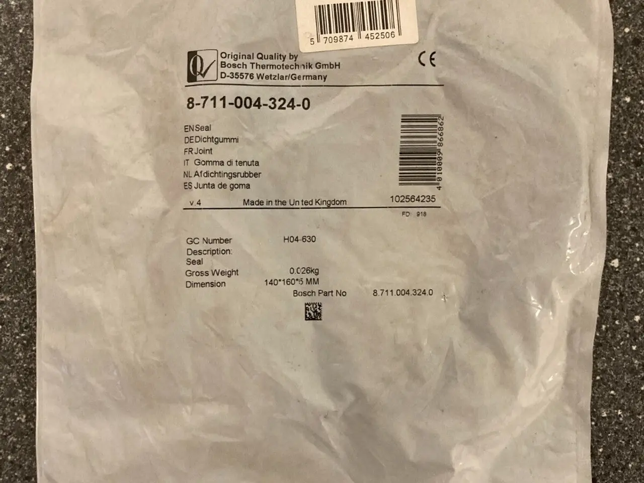 Billede 3 - Bosch Seal Rubber PN:87110043240 - Genuine Spare