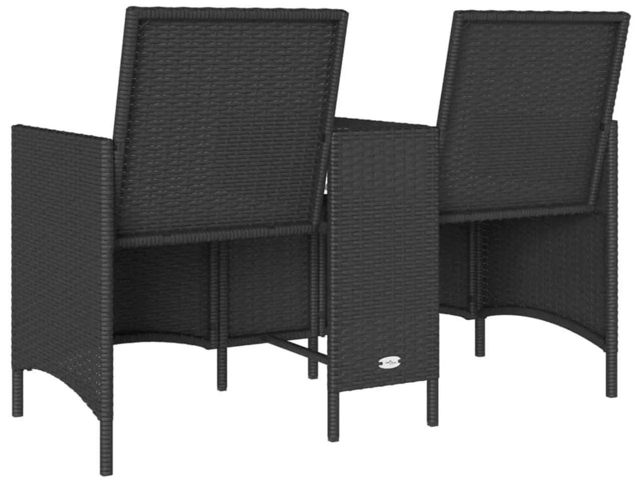 Billede 6 - 2-personers havesofa i polyrattan med bord og hynder - sort