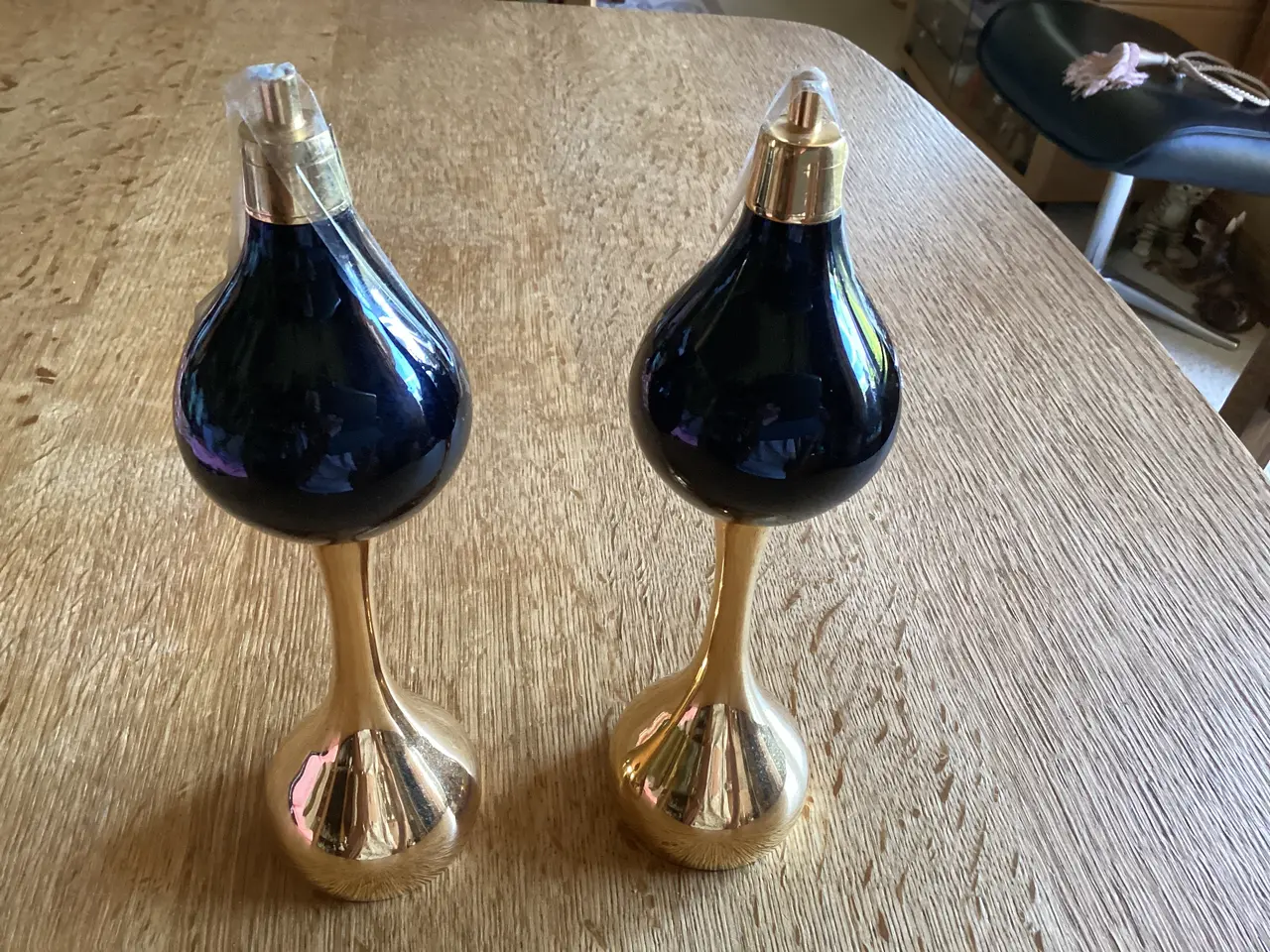Billede 3 - Asmussen’s Olie stager m/ glas top 24 kt. Belagt