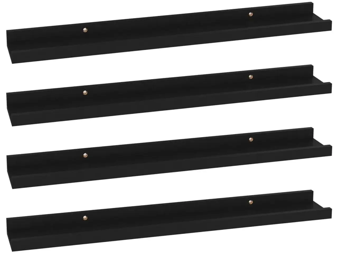 Billede 2 - Væghylder 4 stk. 60x9x3 cm sort