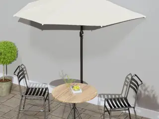 Halv balkonparasol med aluminiumsstang - sandfarvet 270 × 144 cm