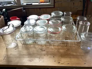 Vintage henkogningsglas med låg