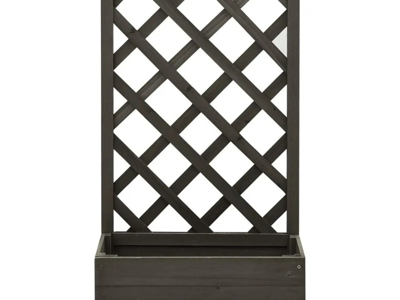 Billede 2 - Plantekasse med espalier 50x25x90 cm massivt fyrretræ grå