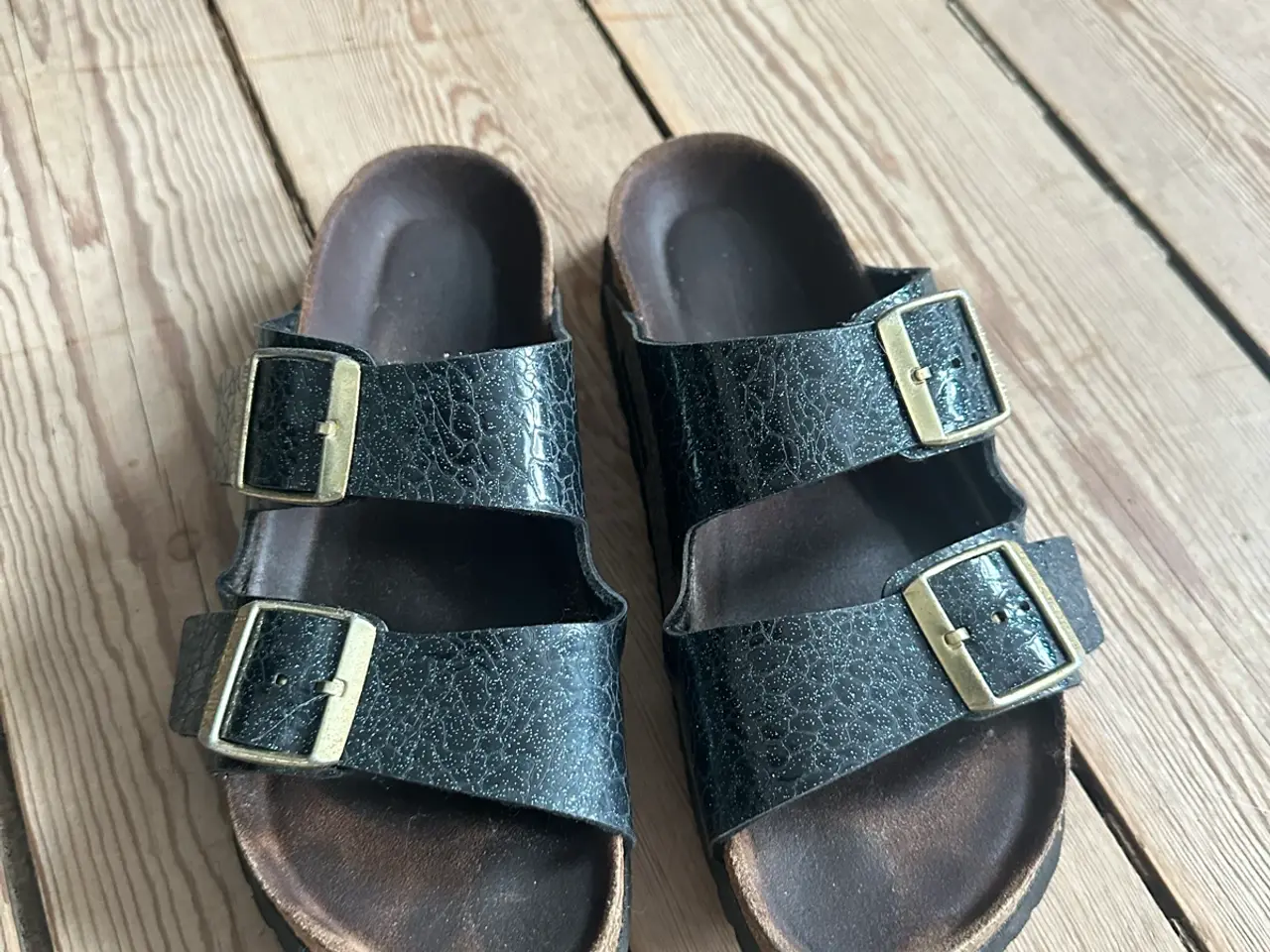 Billede 1 - Birkenstock sandal str. 37/38 - blå metalic