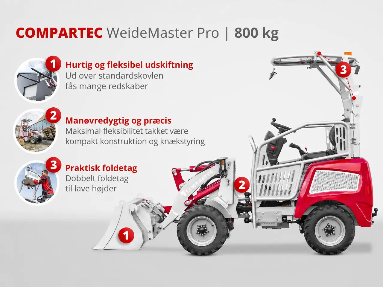 Billede 3 - Weidemaster Pro elektrisk minilæsser - 800 kg