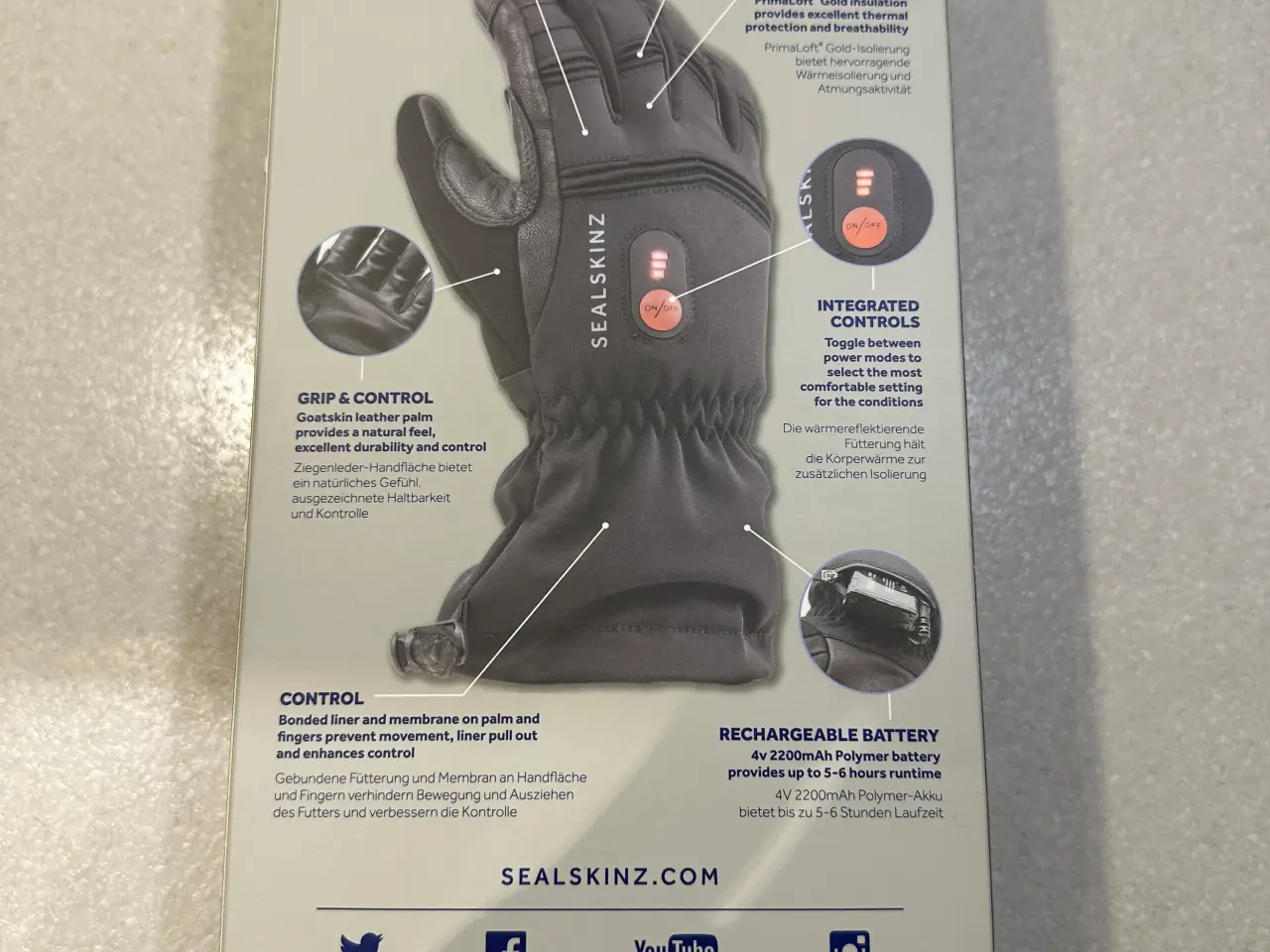 Billede 5 - Sealskin Hansker med varme på batteri