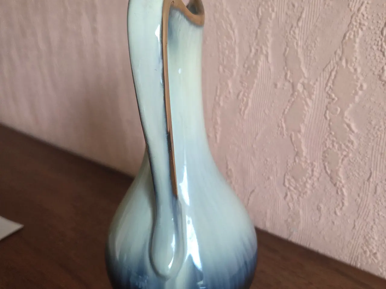 Billede 4 - Keramikkande/vase med gulddetaljer, H: ca. 23 cm