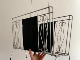 Vintage magasinholder m sort kunstlæder