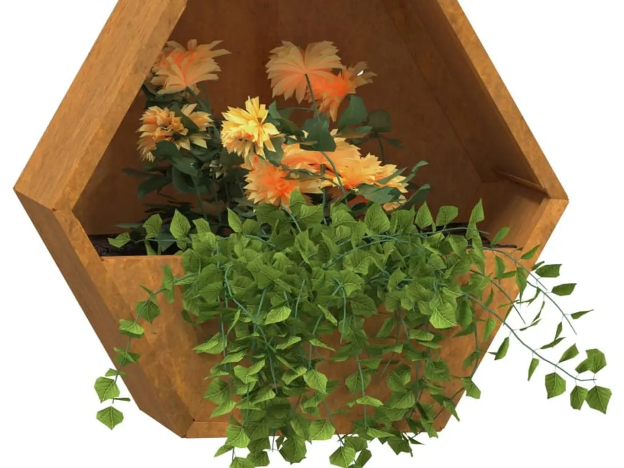 Billede 3 - Væghængte plantekasser 2 stk. 30x10x25 cm cortenstål rustfarvet