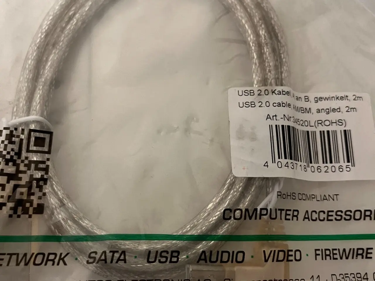 Billede 4 - parti of 2x InLine USB 2.0 kabel AM to BM Angled