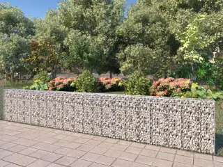 Gabionvæg med dæksler galvaniseret stål 600 x 30 x 100 cm