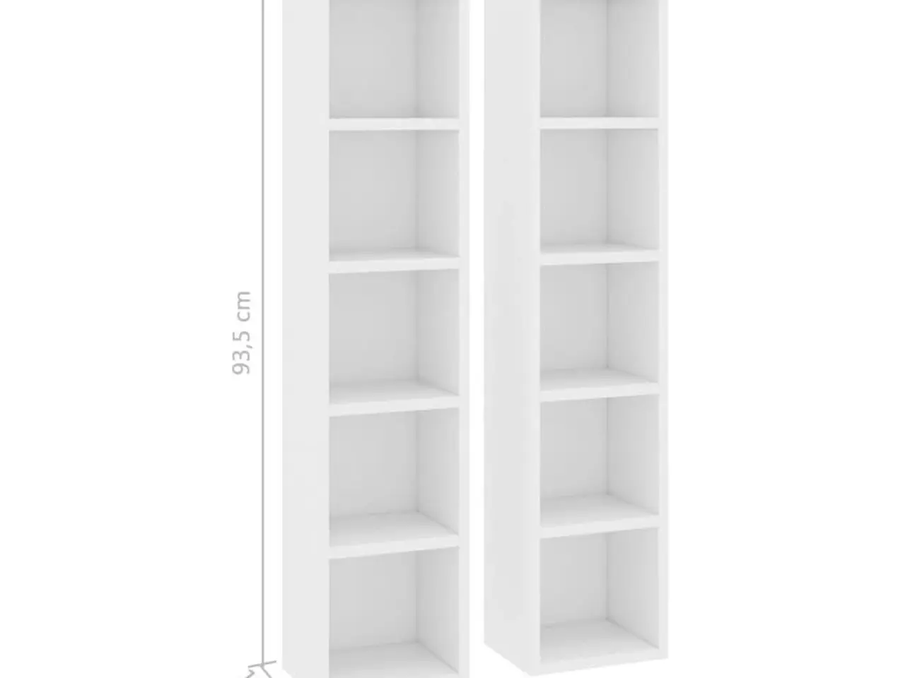 Billede 6 - CD-reoler 2 stk. - hvid 21 x 16 x 93,5 cm
