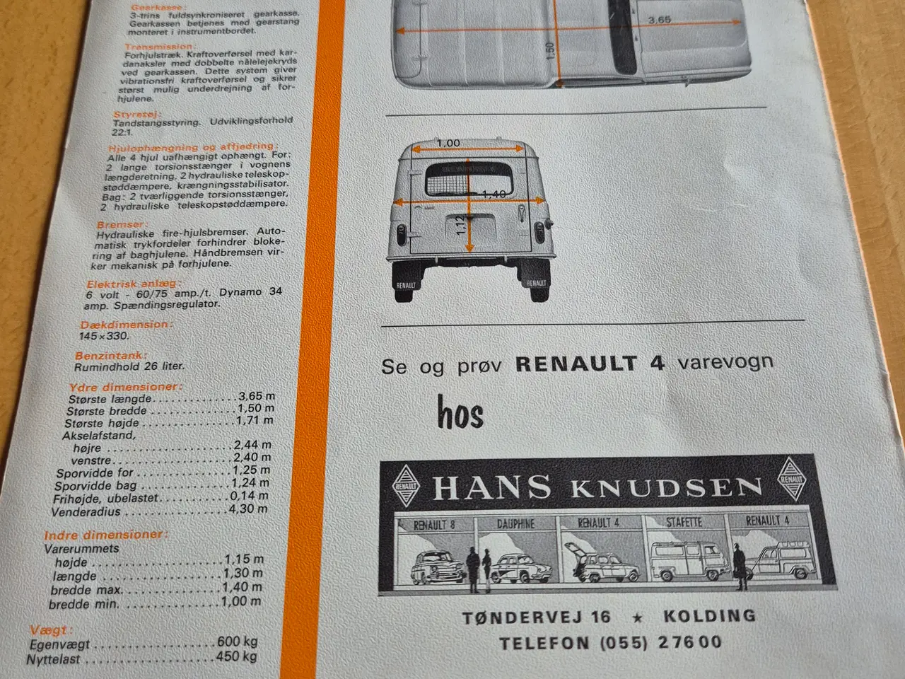 Billede 3 - Salgsbrochure RENAULT 4 varevogn.