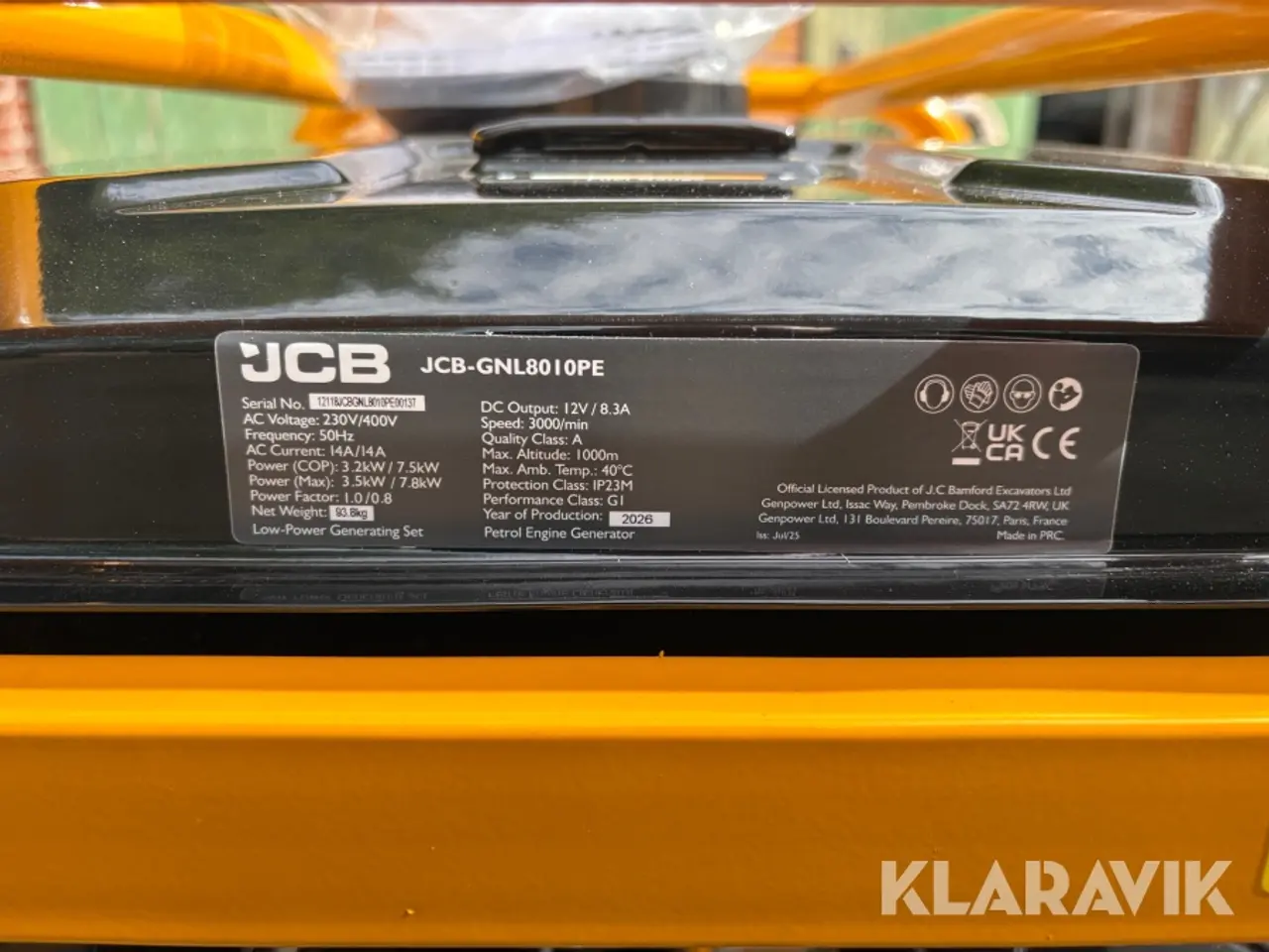 Billede 9 - Benzindrevet generator JCB JCB-GNL8010PE