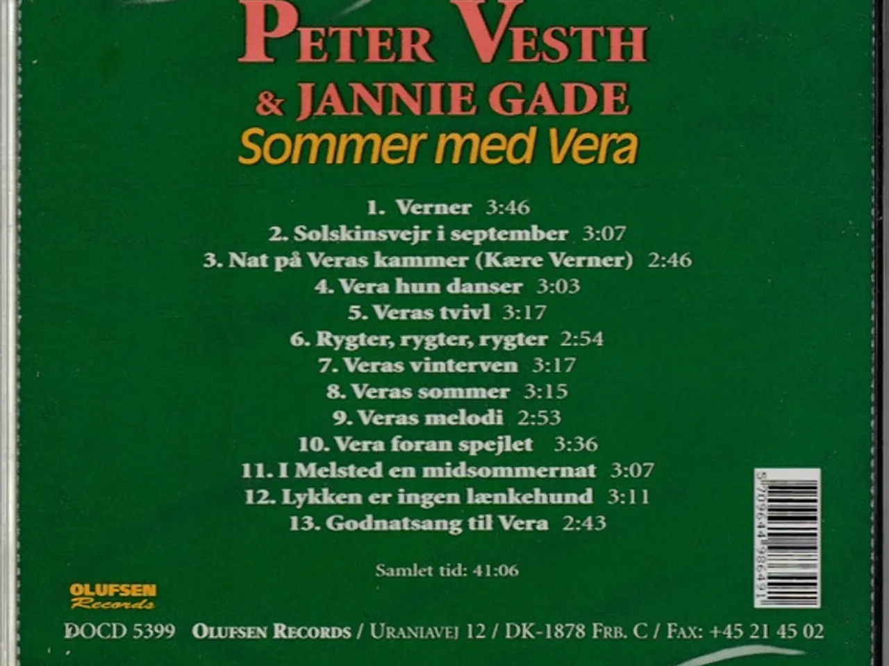 Billede 2 - Peter Vesth & Jannie Gade – Sommer Med Vera – CD