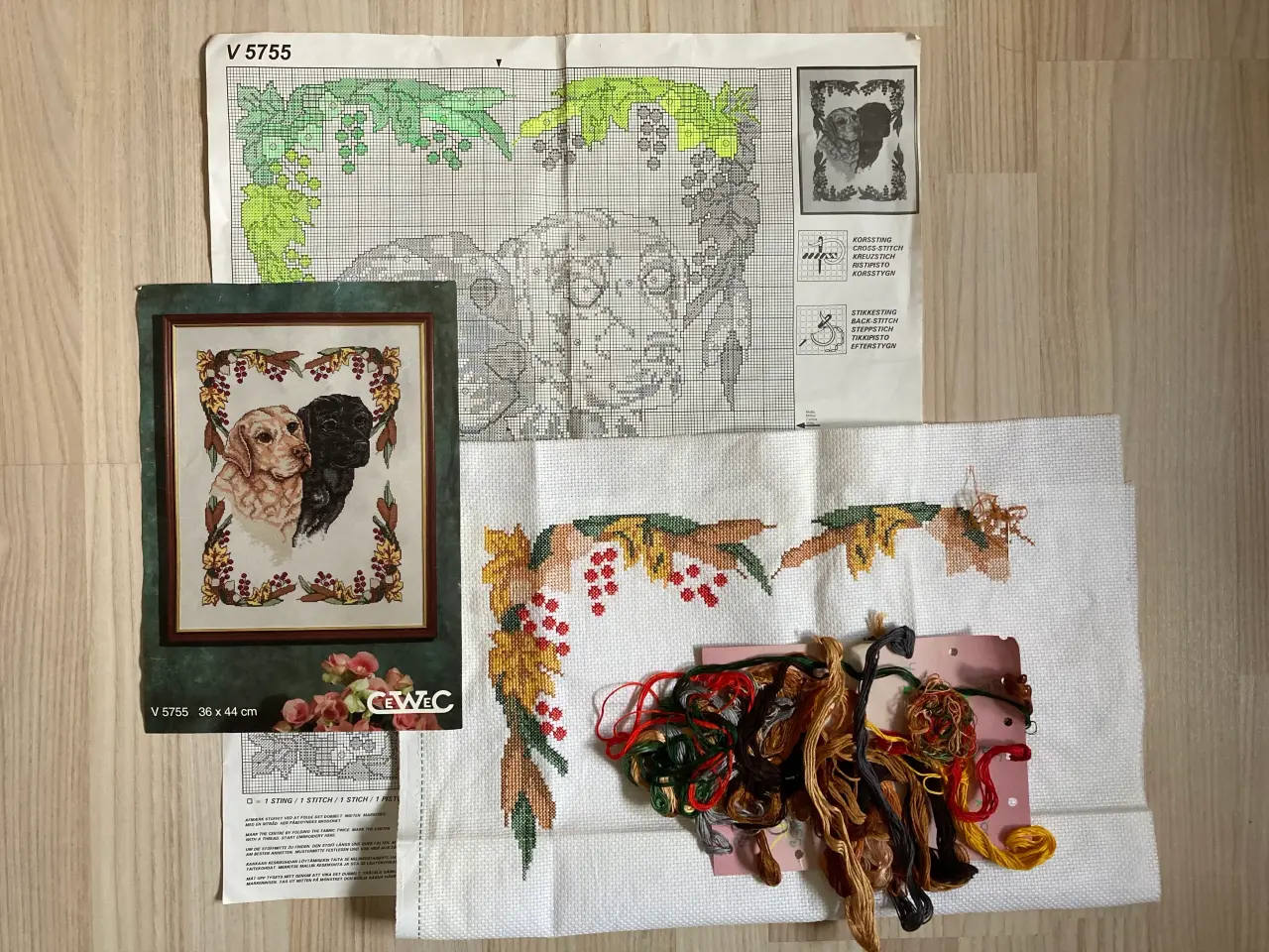 Billede 2 - Cewec Broderisæt nr. V5755: Hunde