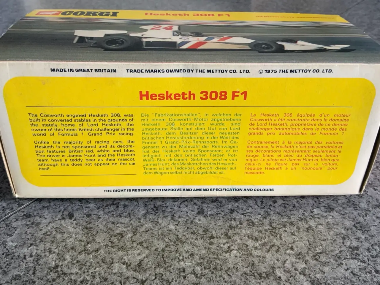Billede 3 - Modelbil Corgi Toys no. 160, Hesketh 308 F1