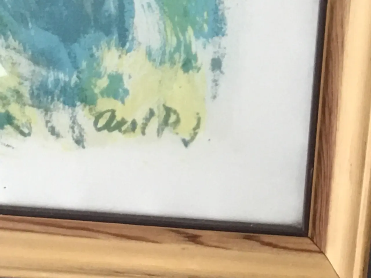 Billede 3 - Original- Akvarel med pastel af Axel p j i ramme
