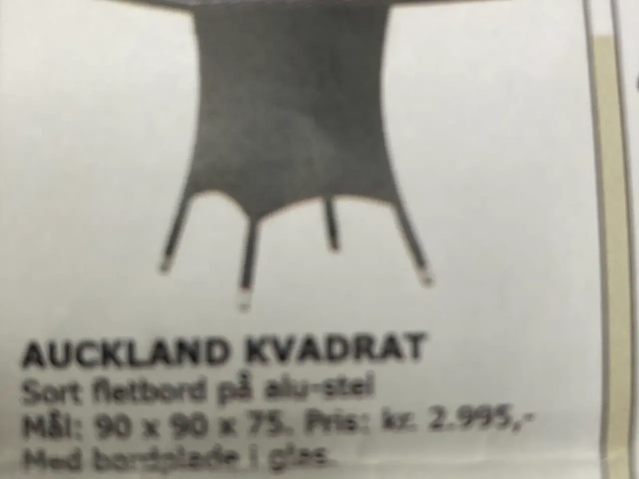Billede 1 - Auckland Kvadrat bord med 4 stole