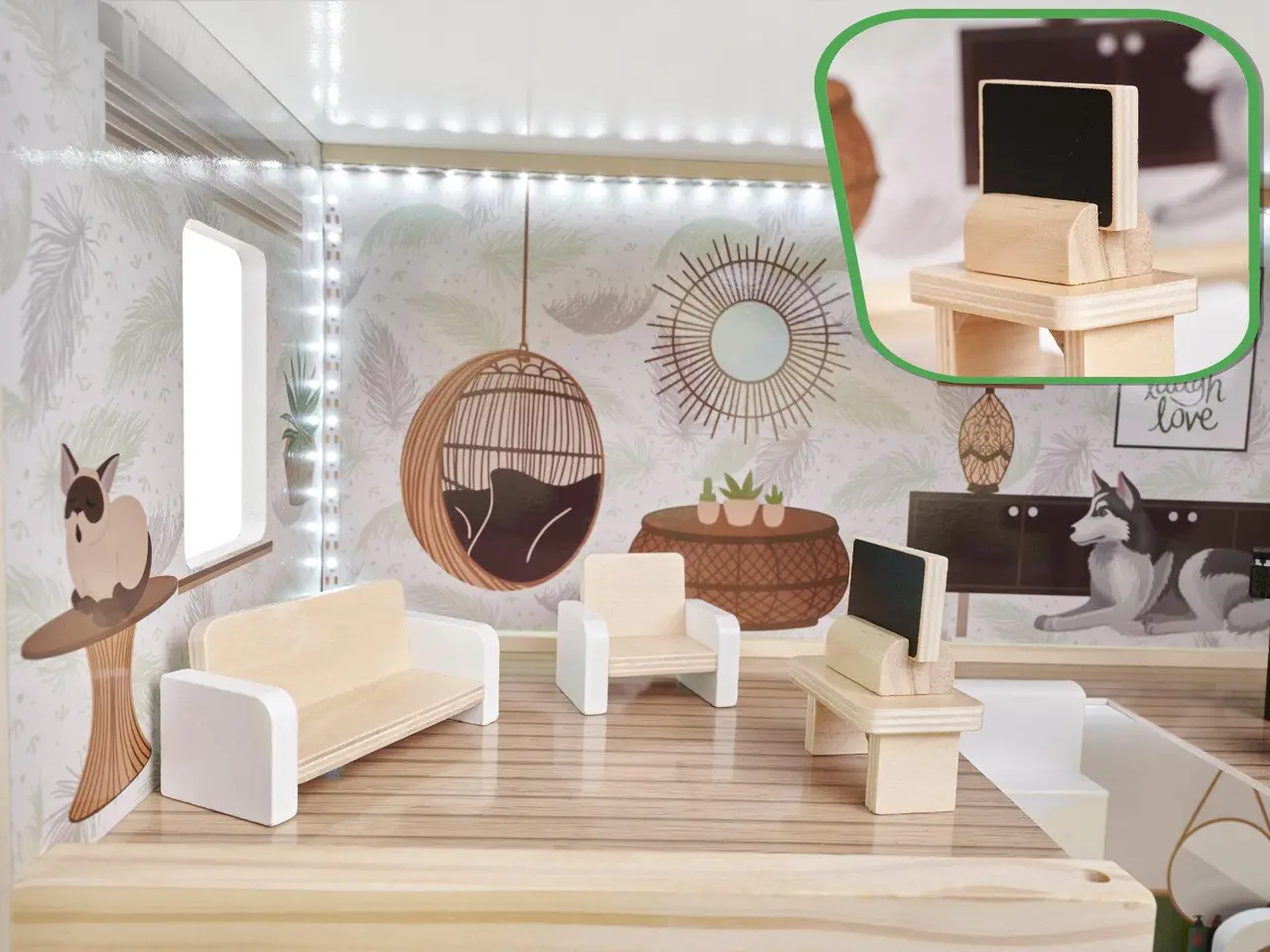 Billede 11 - Dukkehus i træ med LED - Lulilo Floro Boho
