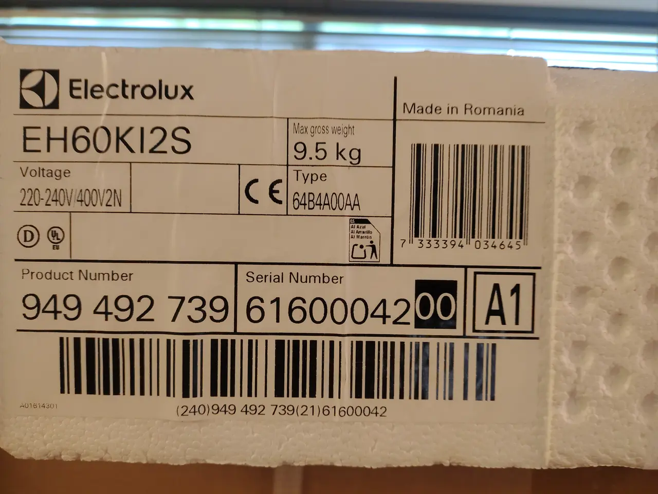 Billede 3 - Induktionskogeplade, ubrugt ELECTROLUX EH60KI25