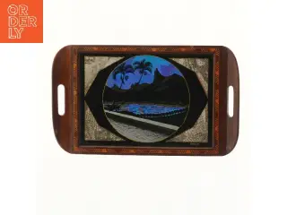 Dekorativt serveringsbakke med brasil motiv (str. 49x27,7 cm)