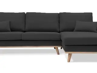 Simone chaiselongsofa højrevendt - sort stof