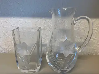 Krystal kande og vase