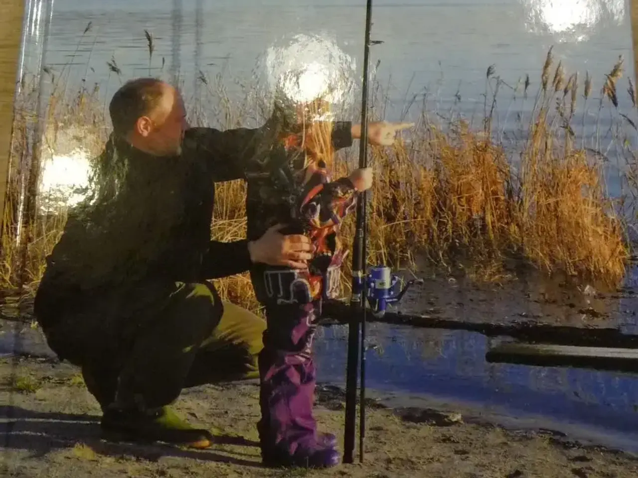 Billede 1 - Med far på fisketur ved stranden