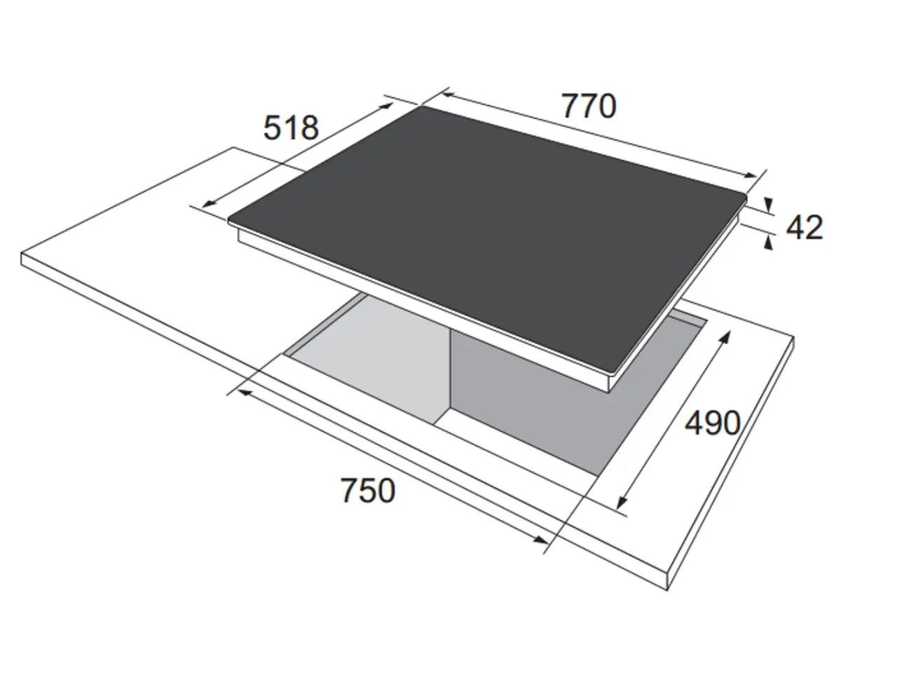 Billede 2 - Gram KK7520-90T glaskeramisk kogeplade