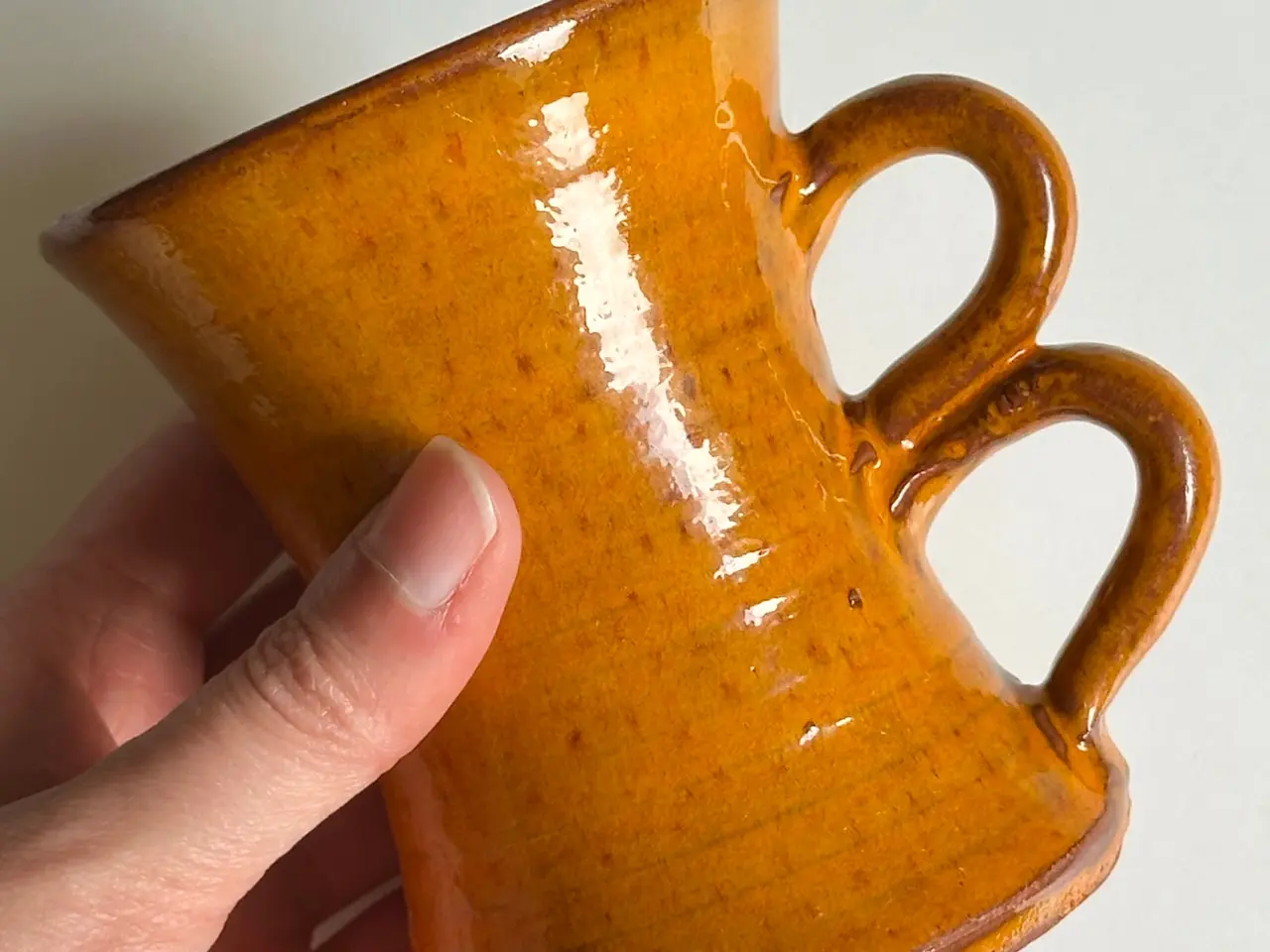 Billede 5 - Keramikkrus, orange glasur