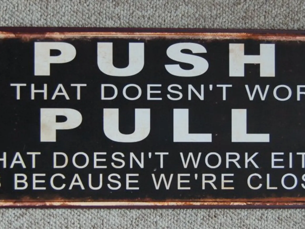 Billede 1 - PUSH/PULL metalskilt (Open/Closed)