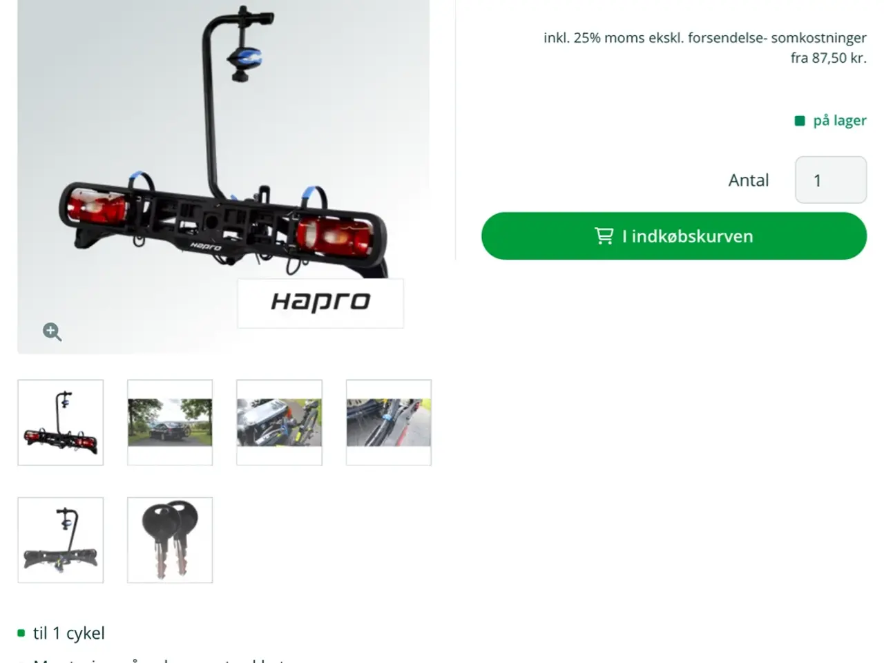 Billede 3 - Cykel anhænger til bil 1 cykel