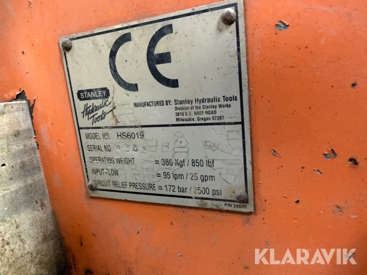 Billede 4 - Jordkompakter Stanley Hydraulic Tools HS6019