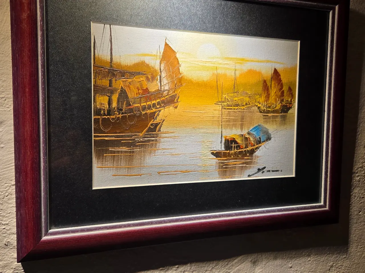 Billede 3 - Asiatisk flot retro havnemotiv