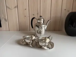 Kaffesæt i sølvplet