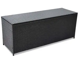 Udendørs opbevaringskasse 150x50x60 cm polyrattan sort