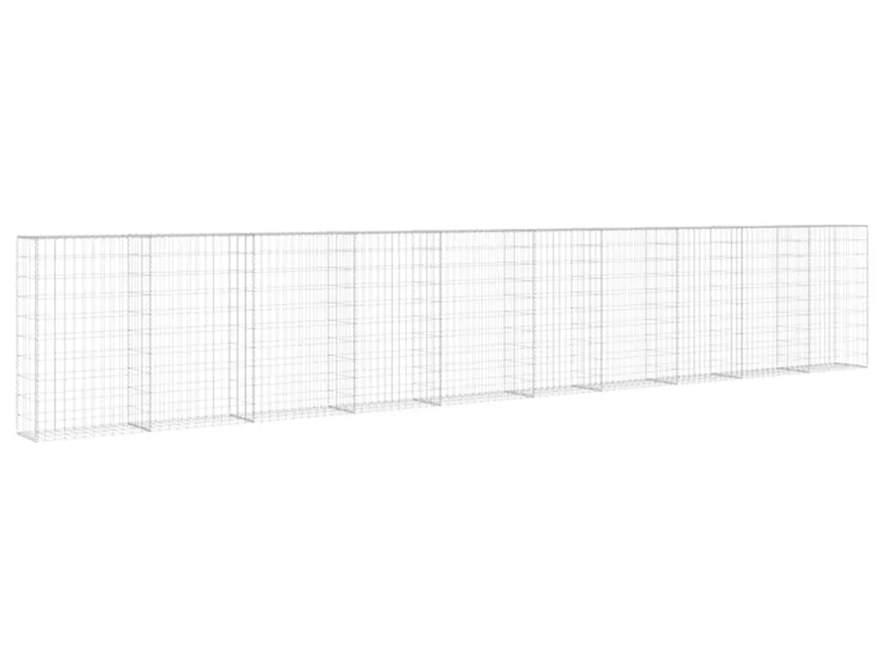 Billede 3 - Gabionvæg med dæksler galvaniseret stål 600 x 30 x 100 cm