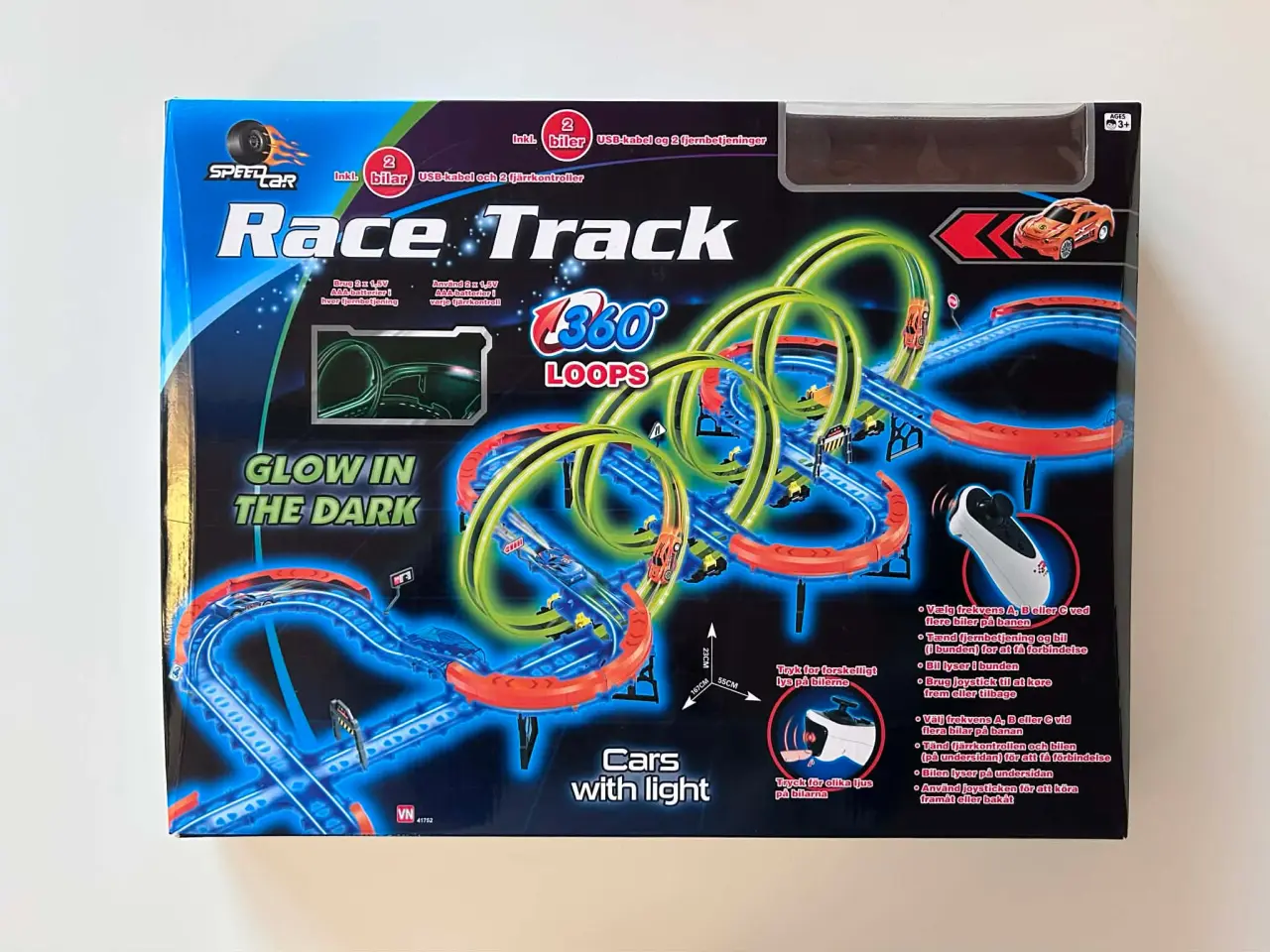 Billede 1 - Speed Car Race Track - glow in the dark - racerban