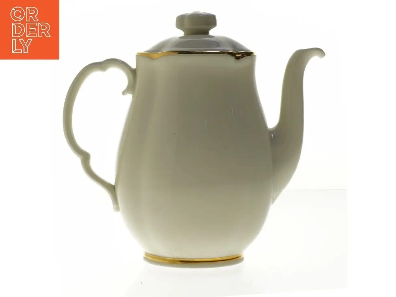 Billede 1 - Porcelæns tekande med guldkant (str. 20 cm)