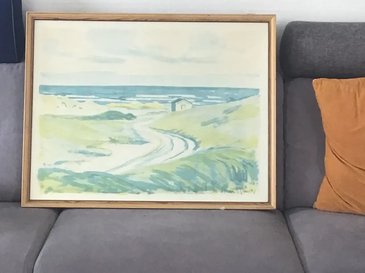Billede 1 - Original- Akvarel med pastel af Axel p j i ramme