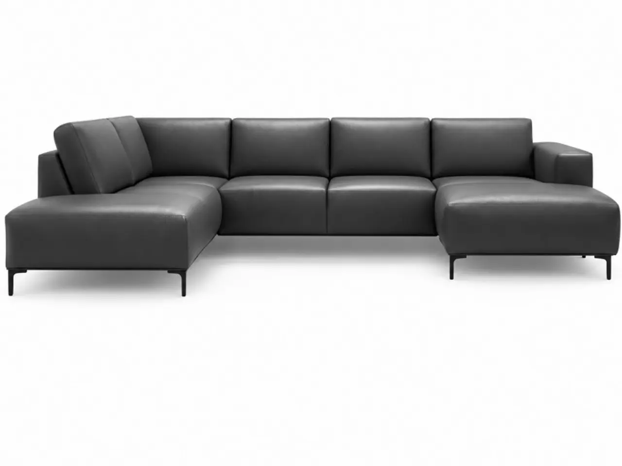 Billede 1 - Hjort Knudsen Copenhagen Læder U-sofa - Højrevendt