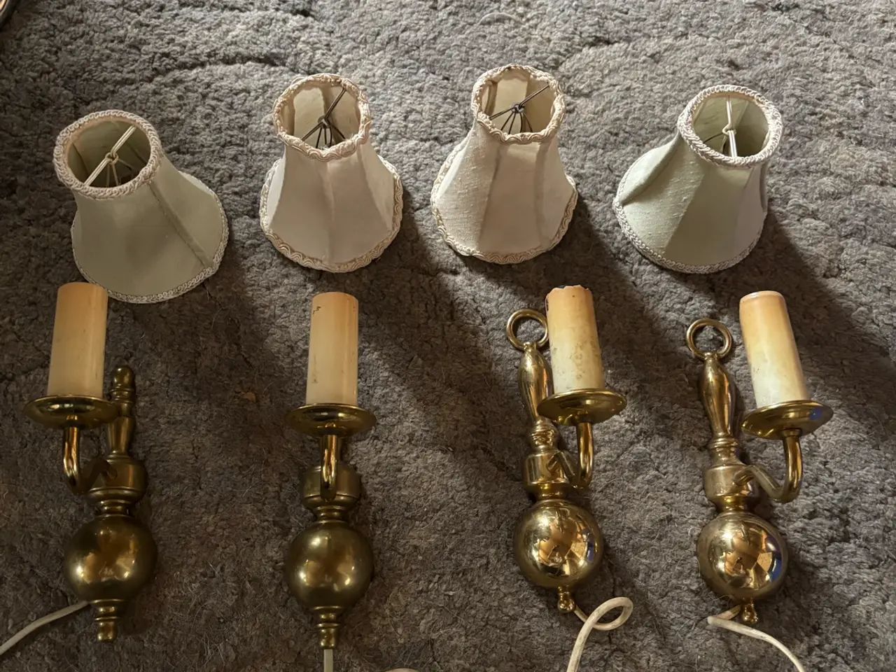 Billede 1 - 4 vintages messing væglamper sælges samlet