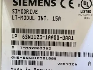 Siemens 6SN1123-1AA00-0AA1 SIMODRIVE 611 15A Power