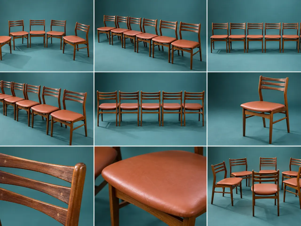 Billede 1 - 6 vintage spisebordsstole i teaktræ – 1960’er / He