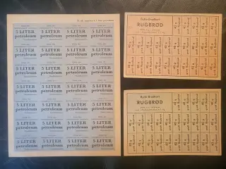 WW2 - 3 Ark rationeringsmærker
