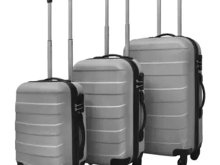 Hardcase trolleysæt 45,5/55/66 cm sølvfarvet